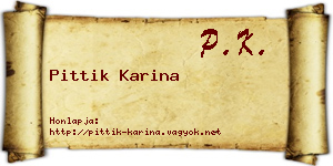 Pittik Karina névjegykártya